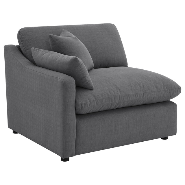 Tampa Furniture Outlet - Coaster - Hobson Upholstered LAF Chair Charcoal - 551458LAF
