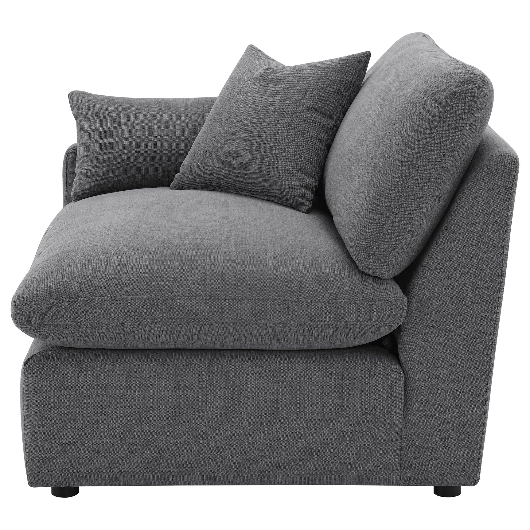 Hobson Upholstered LAF Chair Charcoal - Tampa Furniture Outlet