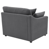 Hobson Upholstered LAF Chair Charcoal - Tampa Furniture Outlet