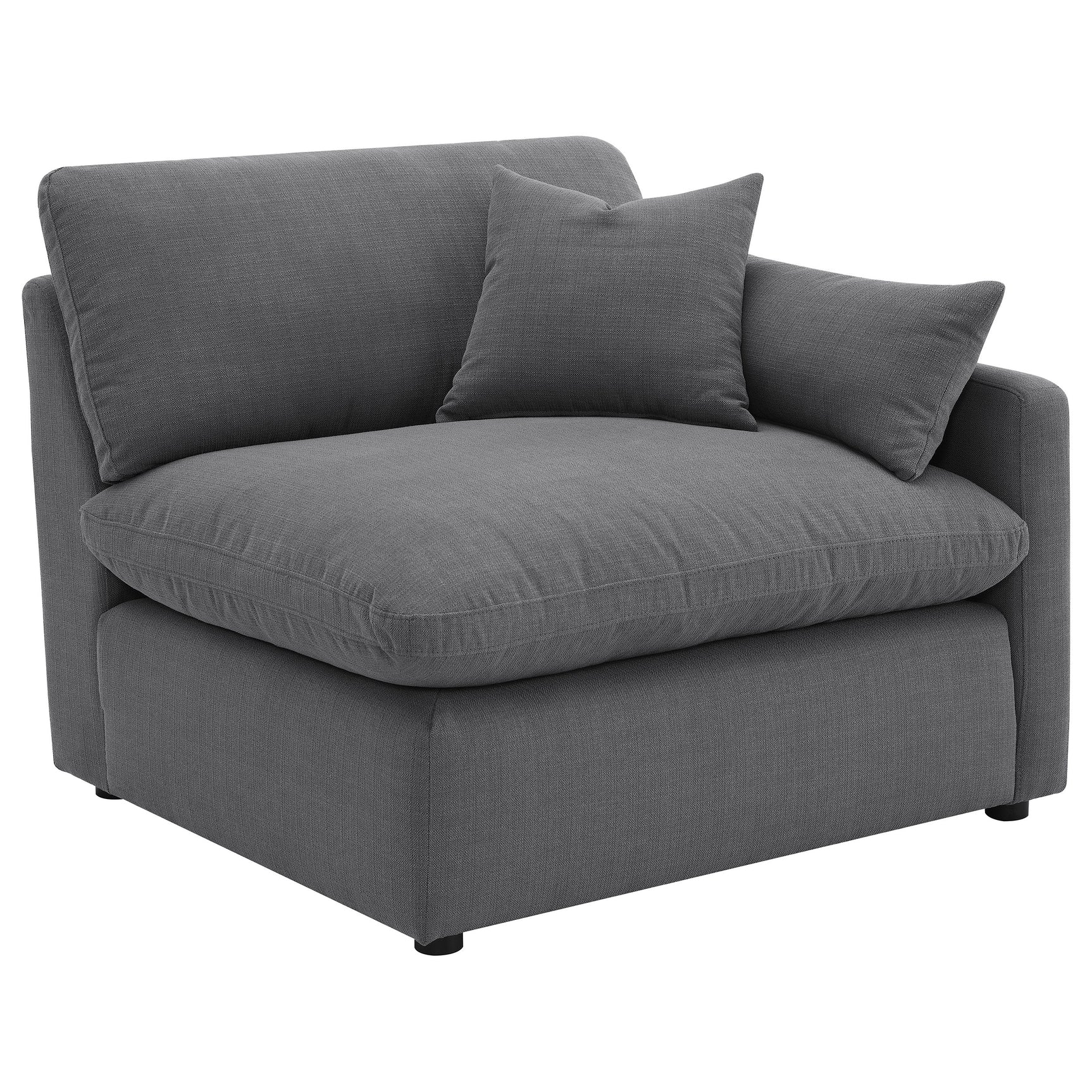 Tampa Furniture Outlet - Coaster - Hobson Upholstered RAF Chair Charcoal - 551458RAF