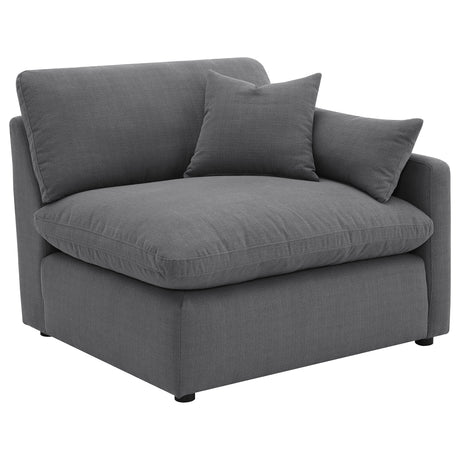 Tampa Furniture Outlet - Coaster - Hobson Upholstered RAF Chair Charcoal - 551458RAF