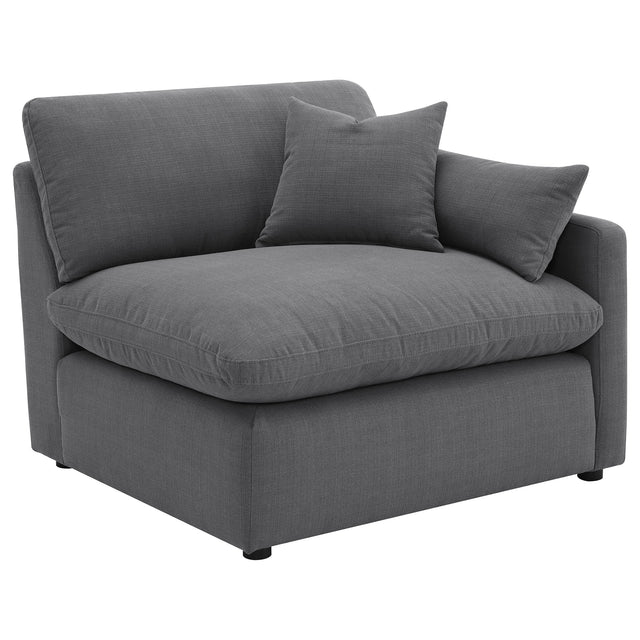 Tampa Furniture Outlet - Coaster - Hobson Upholstered RAF Chair Charcoal - 551458RAF