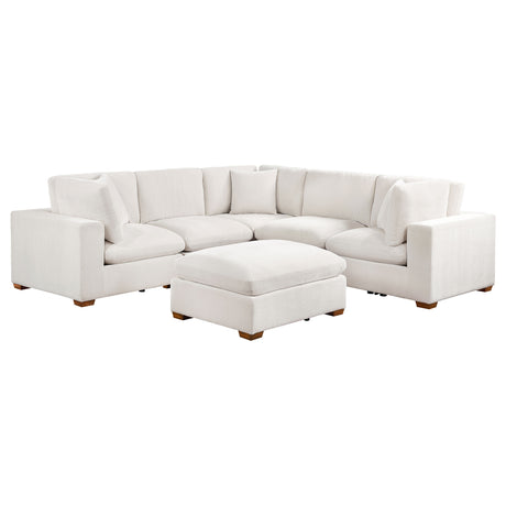 Lakeview 6-piece Upholstered Modular Sectional Sofa Ivory - Tampa Furniture Outlet