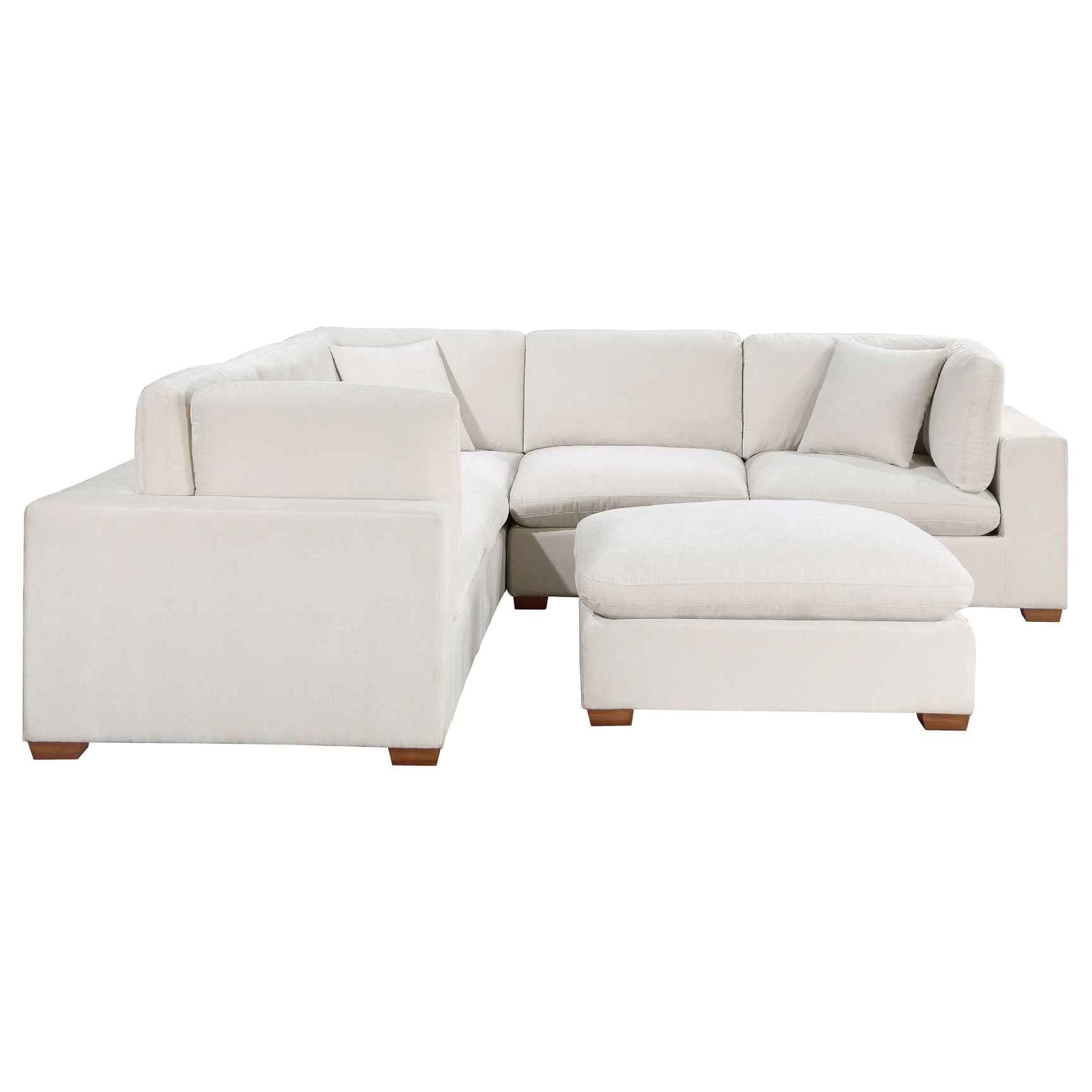 Lakeview 6-piece Upholstered Modular Sectional Sofa Ivory - Tampa Furniture Outlet