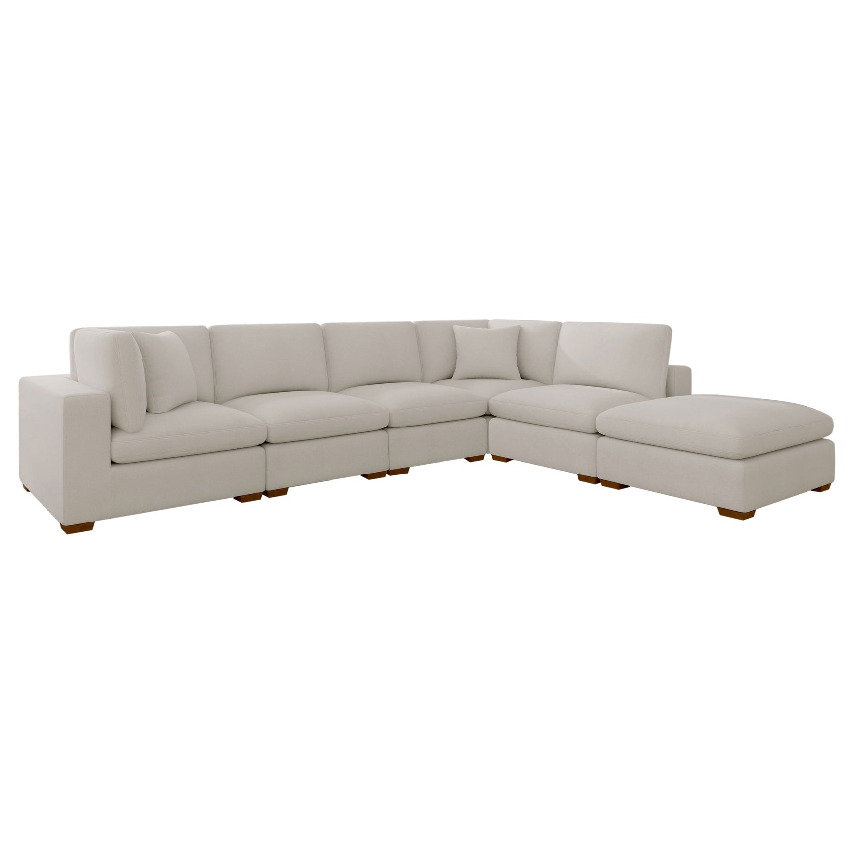 Lakeview 6-piece Upholstered Modular Sectional Sofa Ivory - Tampa Furniture Outlet