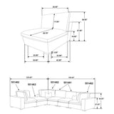 Lakeview 6-piece Upholstered Modular Sectional Sofa Ivory - Tampa Furniture Outlet
