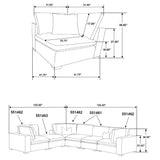 Lakeview 6-piece Upholstered Modular Sectional Sofa Ivory - Tampa Furniture Outlet