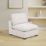 Lakeview Upholstered Armless Chair Ivory - Tampa Furniture Outlet