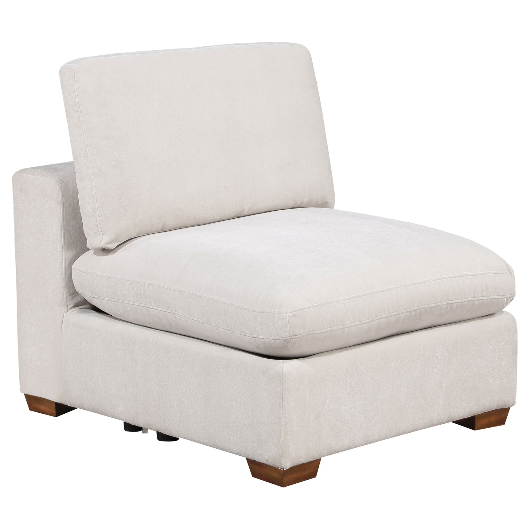 Tampa Furniture Outlet - Coaster - Lakeview Upholstered Armless Chair Ivory - 551461