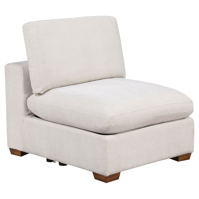 Tampa Furniture Outlet - Coaster - Lakeview Upholstered Armless Chair Ivory - 551461