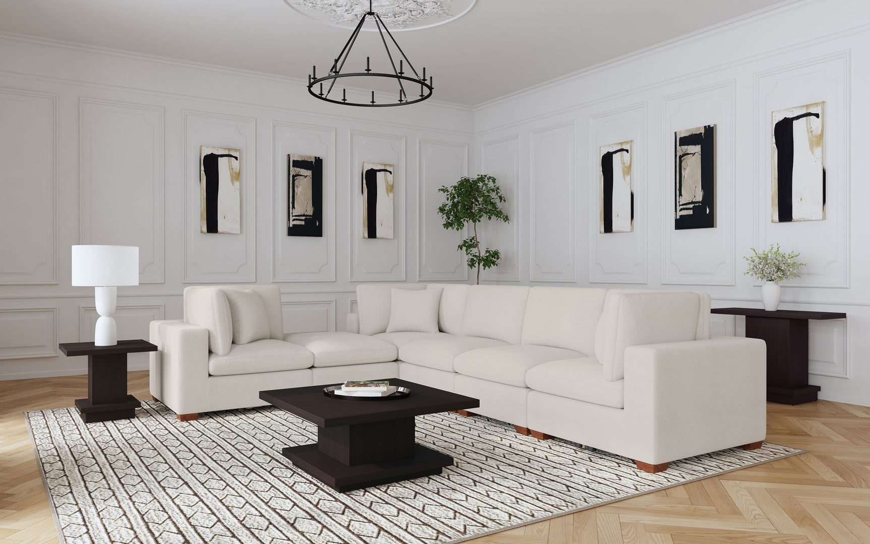 Lakeview Upholstered Corner Chair Ivory - Tampa Furniture Outlet