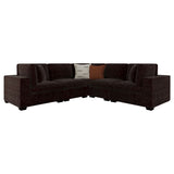 Lakeview 6-piece Upholstered Modular Sectional Chocolate - Tampa Furniture Outlet