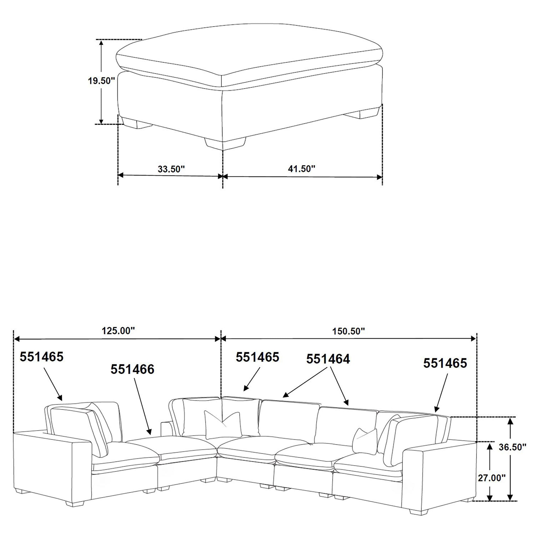 Lakeview 6-piece Upholstered Modular Sectional Chocolate - Tampa Furniture Outlet