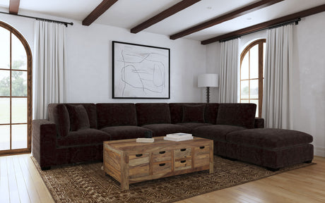 Tampa Furniture Outlet - Coaster - Lakeview 6-piece Upholstered Modular Sectional Chocolate - 551464-SET