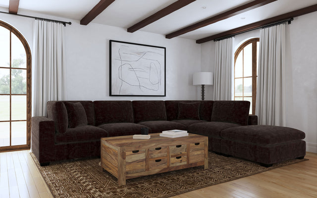 Tampa Furniture Outlet - Coaster - Lakeview 6-piece Upholstered Modular Sectional Chocolate - 551464-SET