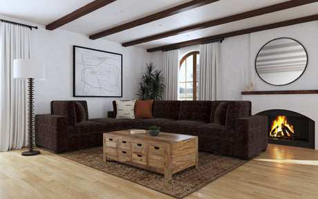 Lakeview 6-piece Upholstered Modular Sectional Chocolate - Tampa Furniture Outlet