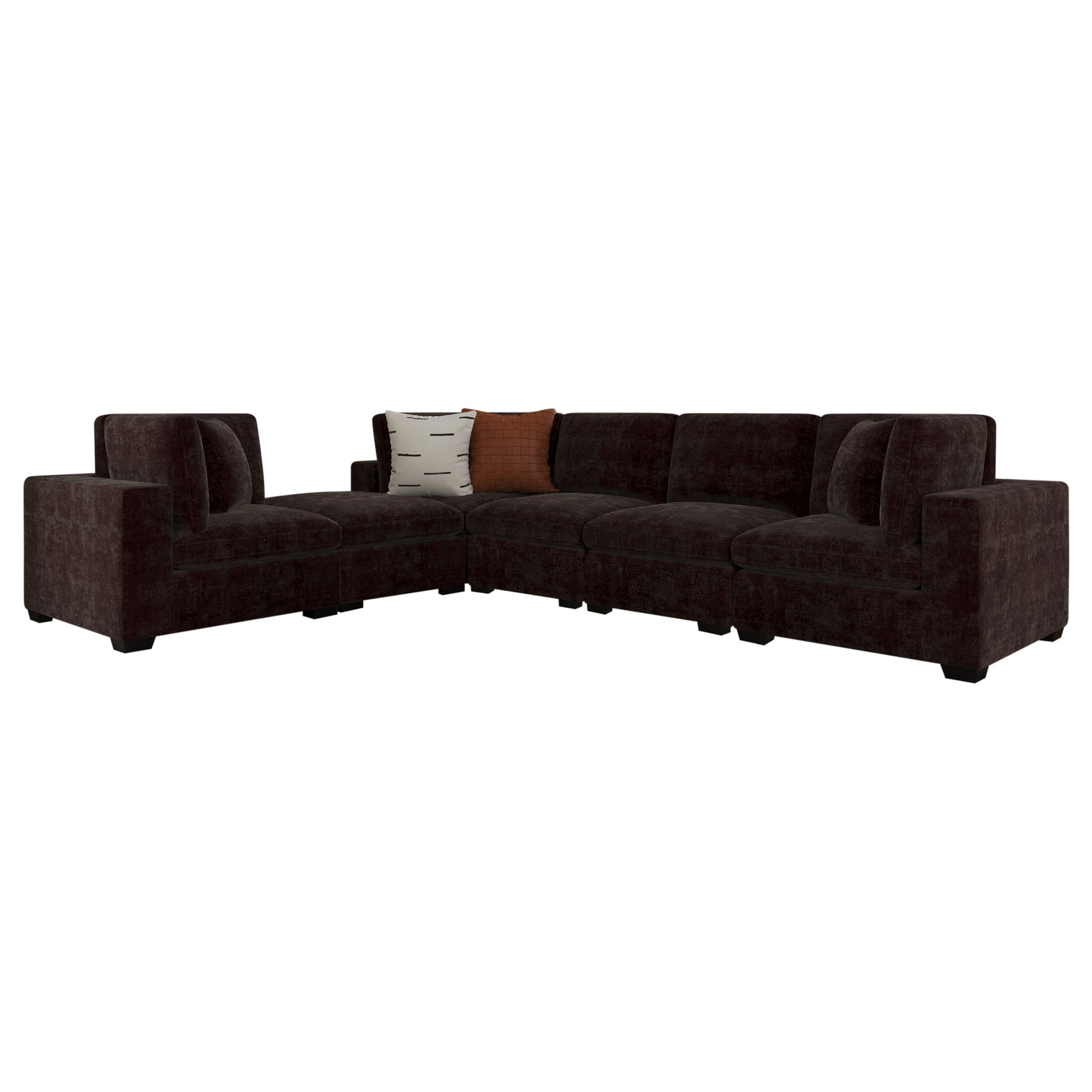 Lakeview 6-piece Upholstered Modular Sectional Chocolate - Tampa Furniture Outlet