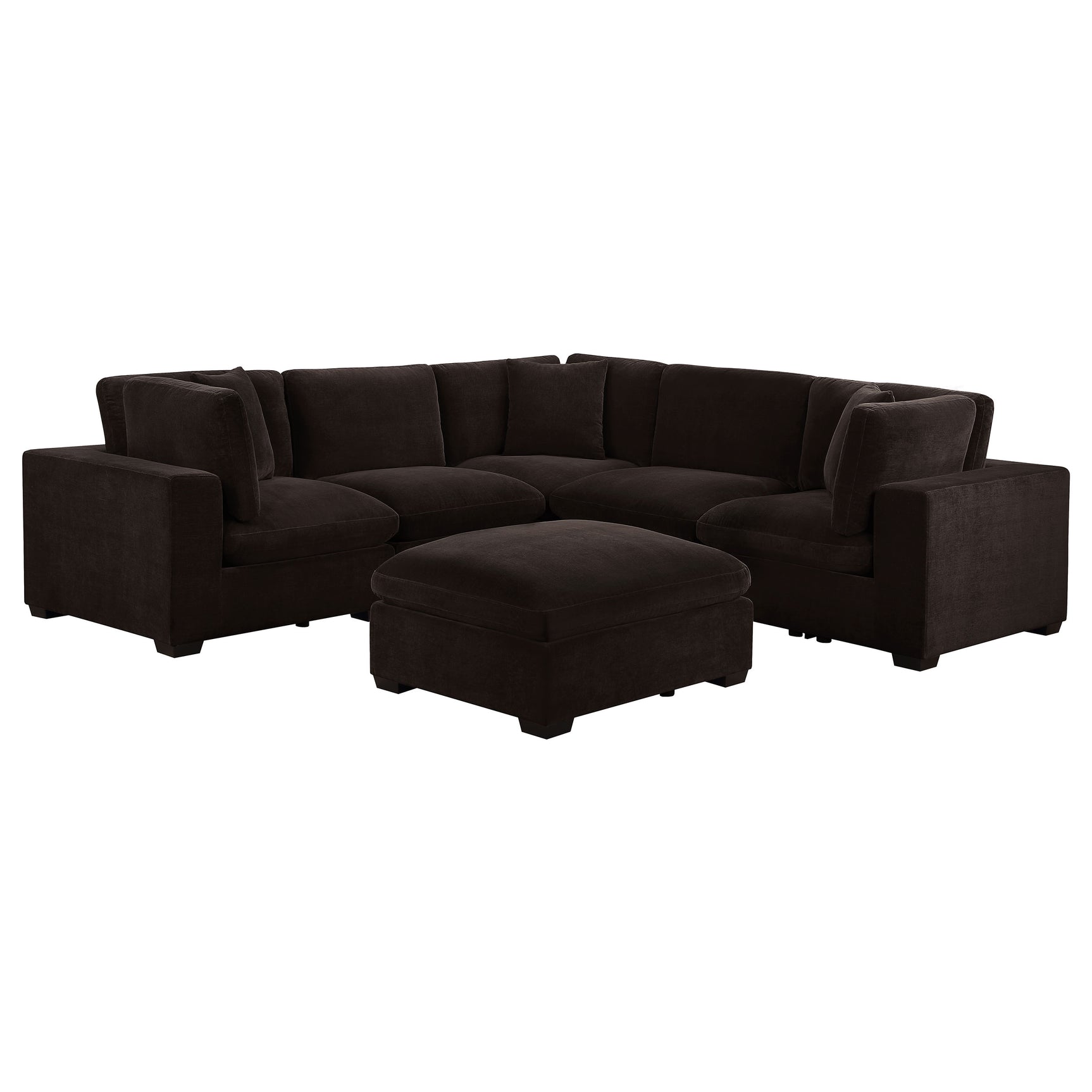 Lakeview 6-piece Upholstered Modular Sectional Chocolate - Tampa Furniture Outlet