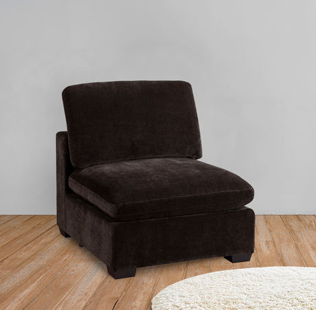 Lakeview Upholstered Armless Chair Dark Chocolate - Tampa Furniture Outlet