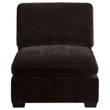 Lakeview Upholstered Armless Chair Dark Chocolate - Tampa Furniture Outlet