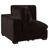 Tampa Furniture Outlet - Coaster - Lakeview Upholstered Corner Chair Dark Chocolate - 551465