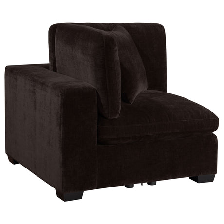 Tampa Furniture Outlet - Coaster - Lakeview Upholstered Corner Chair Dark Chocolate - 551465