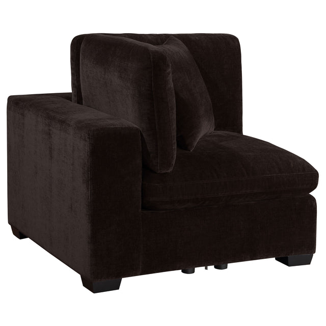Tampa Furniture Outlet - Coaster - Lakeview Upholstered Corner Chair Dark Chocolate - 551465