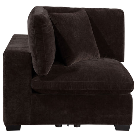Lakeview Upholstered Corner Chair Dark Chocolate - Tampa Furniture Outlet