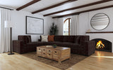 Lakeview Upholstered Corner Chair Dark Chocolate - Tampa Furniture Outlet