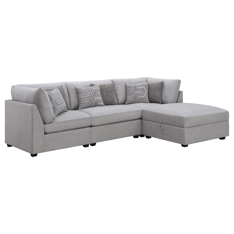 Cambria 4-piece Upholstered Modular Sectional Sofa Grey - Tampa Furniture Outlet