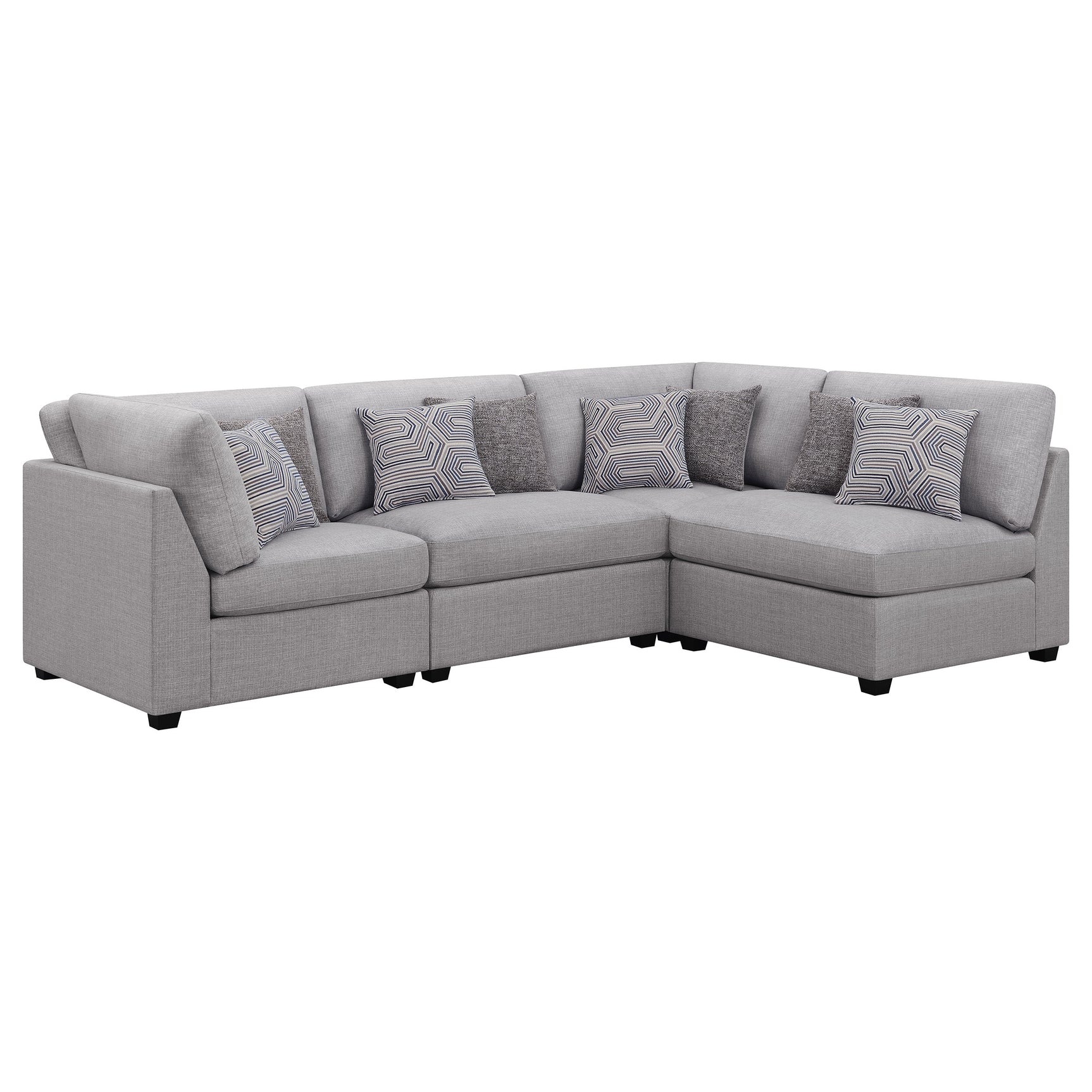 Cambria 4-piece Upholstered Modular Sectional Sofa Grey - Tampa Furniture Outlet