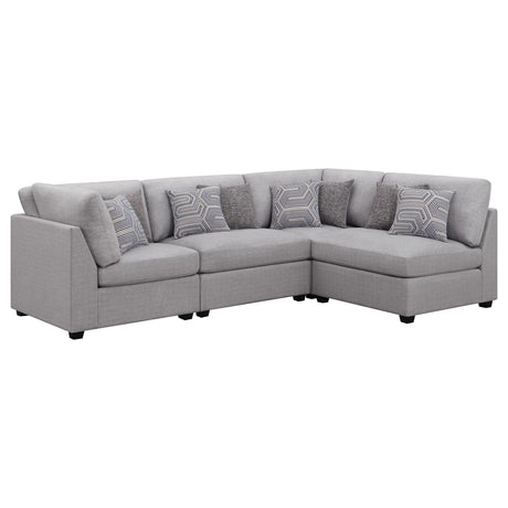 Cambria 4-piece Upholstered Modular Sectional Sofa Grey - Tampa Furniture Outlet