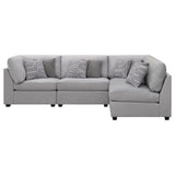 Cambria 4-piece Upholstered Modular Sectional Sofa Grey - Tampa Furniture Outlet