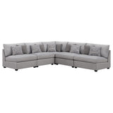 Cambria 5-piece Upholstered Modular Sectional Sofa Grey - Tampa Furniture Outlet