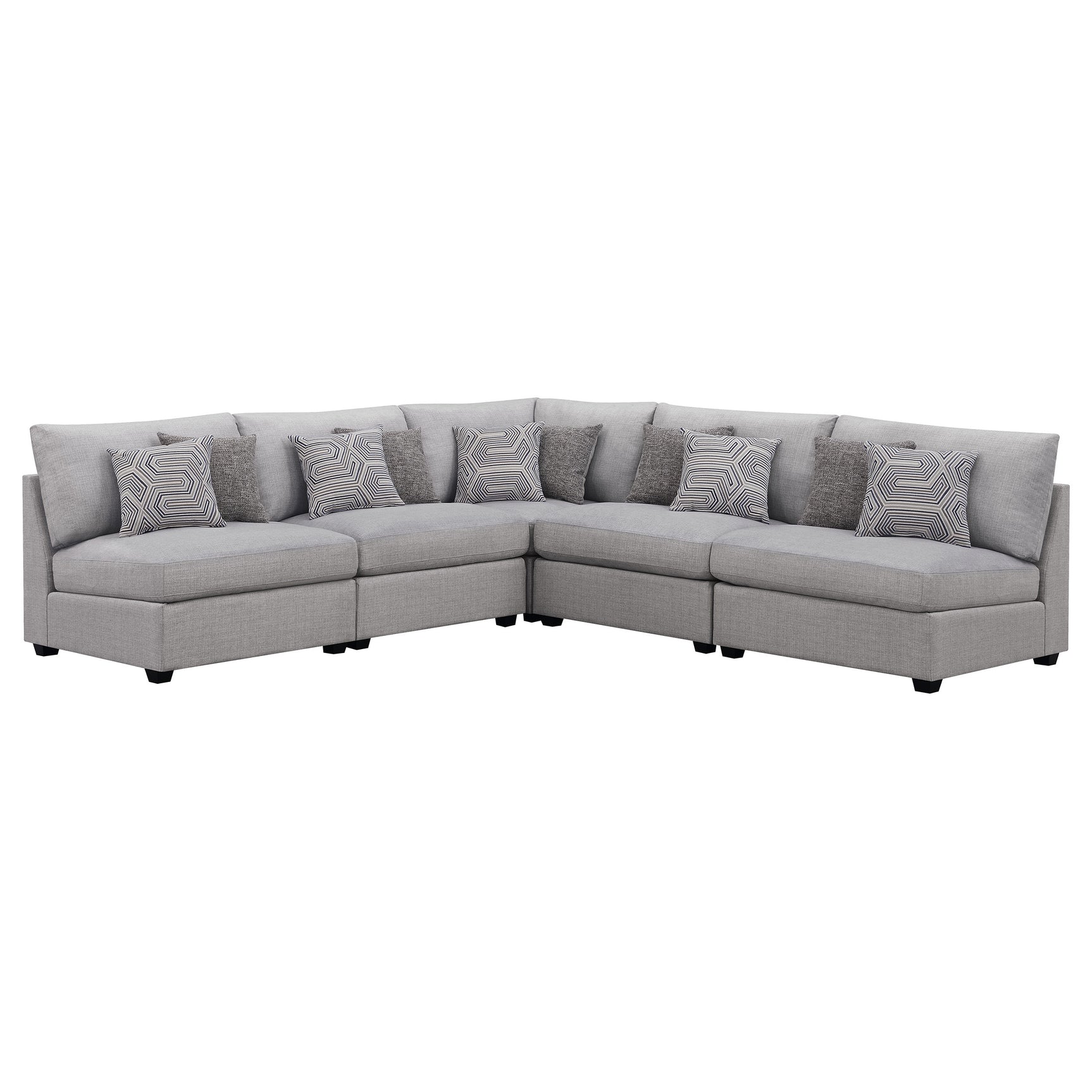 Cambria 5-piece Upholstered Modular Sectional Sofa Grey - Tampa Furniture Outlet