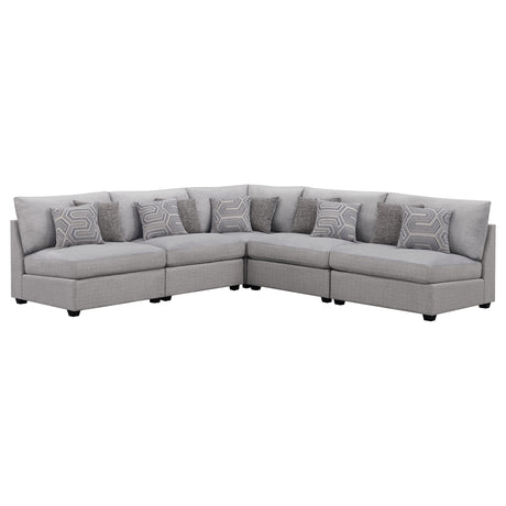 Cambria 5-piece Upholstered Modular Sectional Sofa Grey - Tampa Furniture Outlet