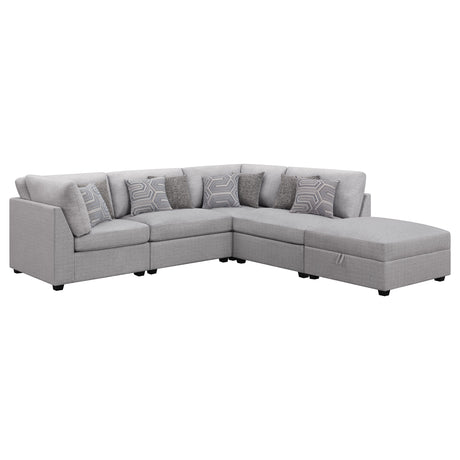 Cambria 5-piece Upholstered Modular Sectional Sofa Grey - Tampa Furniture Outlet