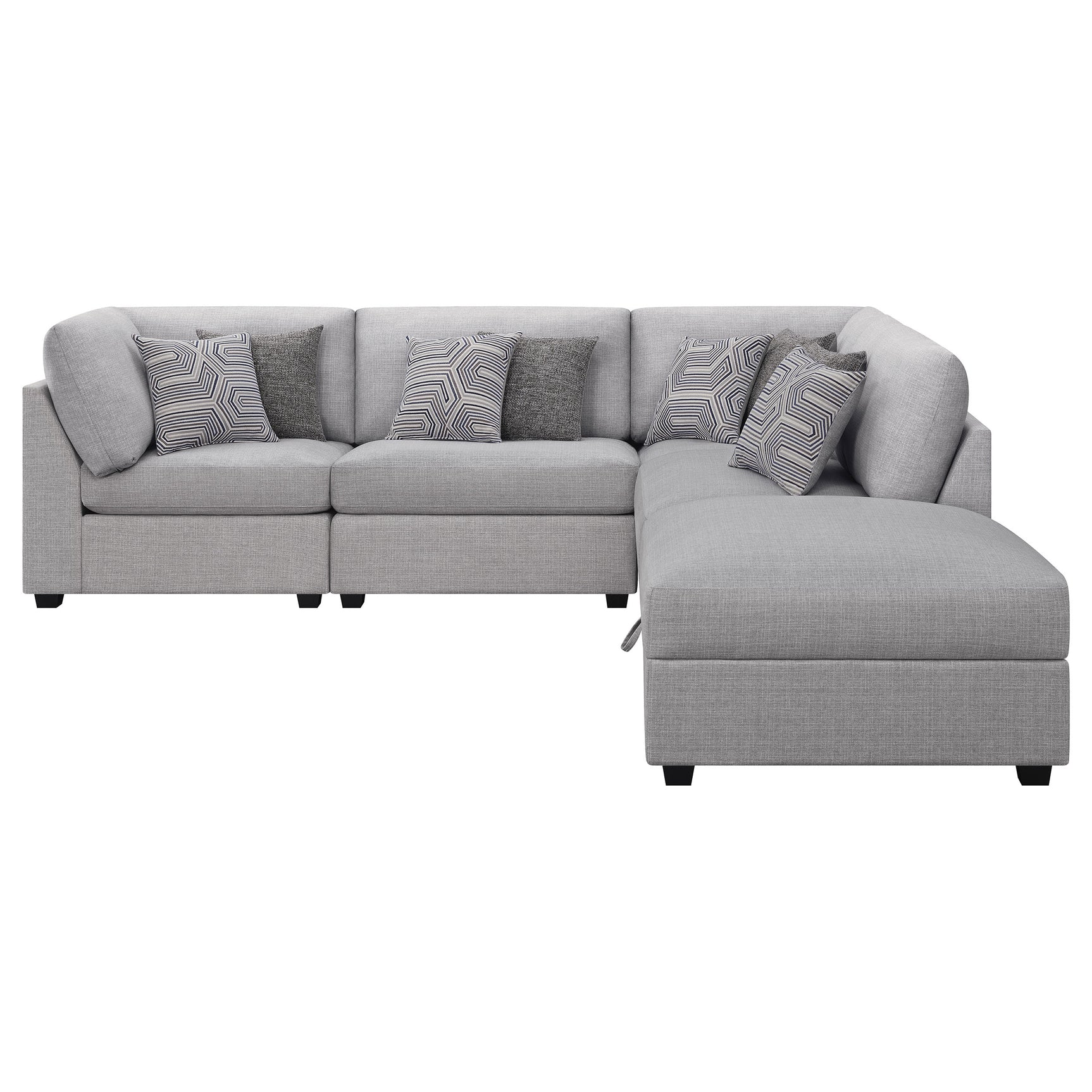 Cambria 5-piece Upholstered Modular Sectional Sofa Grey - Tampa Furniture Outlet