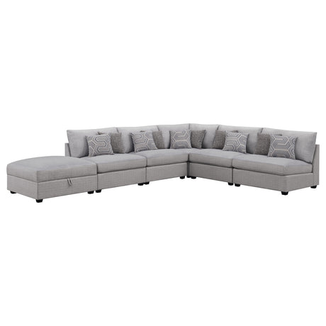 Cambria 6-piece Upholstered Modular Sectional Sofa Grey - Tampa Furniture Outlet