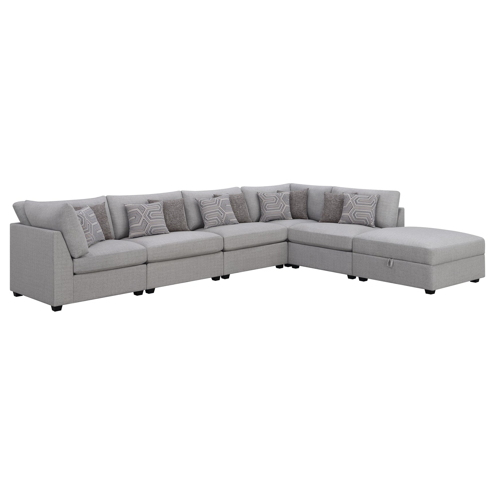 Cambria 6-piece Upholstered Modular Sectional Sofa Grey - Tampa Furniture Outlet