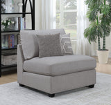 Cambria Upholstered Armless Chair Grey - Tampa Furniture Outlet