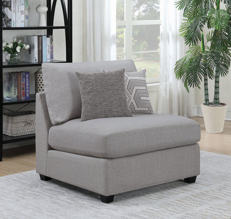 Cambria Upholstered Armless Chair Grey - Tampa Furniture Outlet