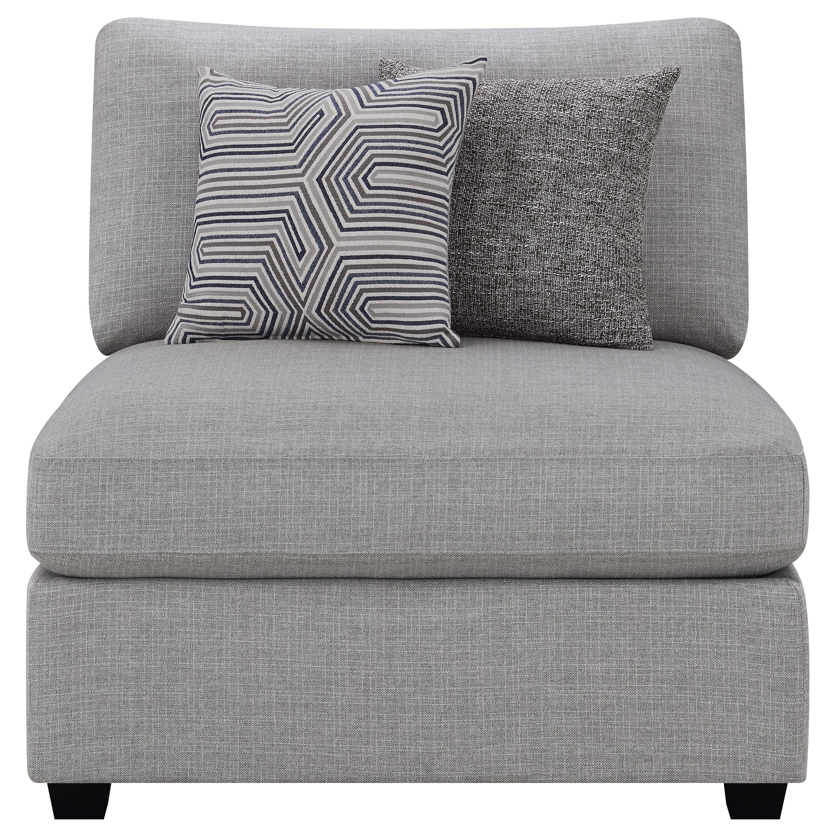 Cambria Upholstered Armless Chair Grey - Tampa Furniture Outlet