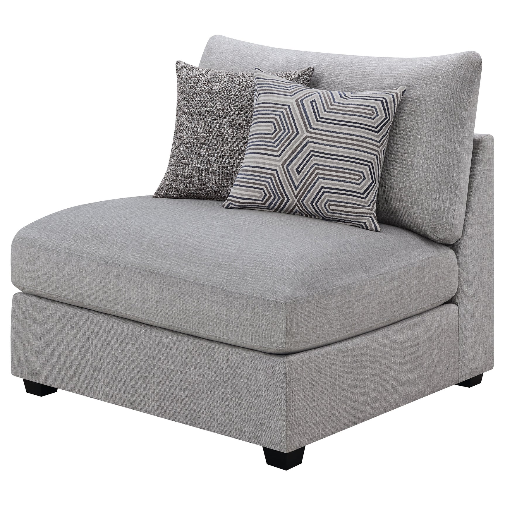 Cambria Upholstered Armless Chair Grey - Tampa Furniture Outlet