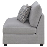 Cambria Upholstered Armless Chair Grey - Tampa Furniture Outlet