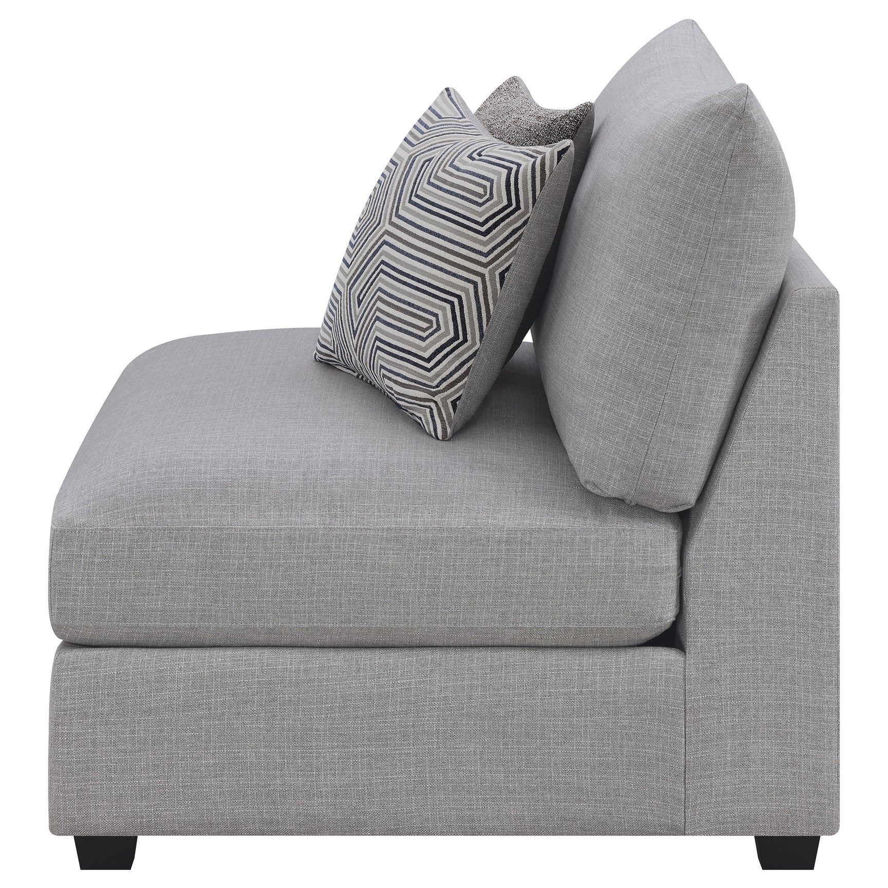 Cambria Upholstered Armless Chair Grey - Tampa Furniture Outlet