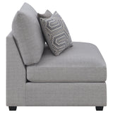 Cambria Upholstered Armless Chair Grey - Tampa Furniture Outlet
