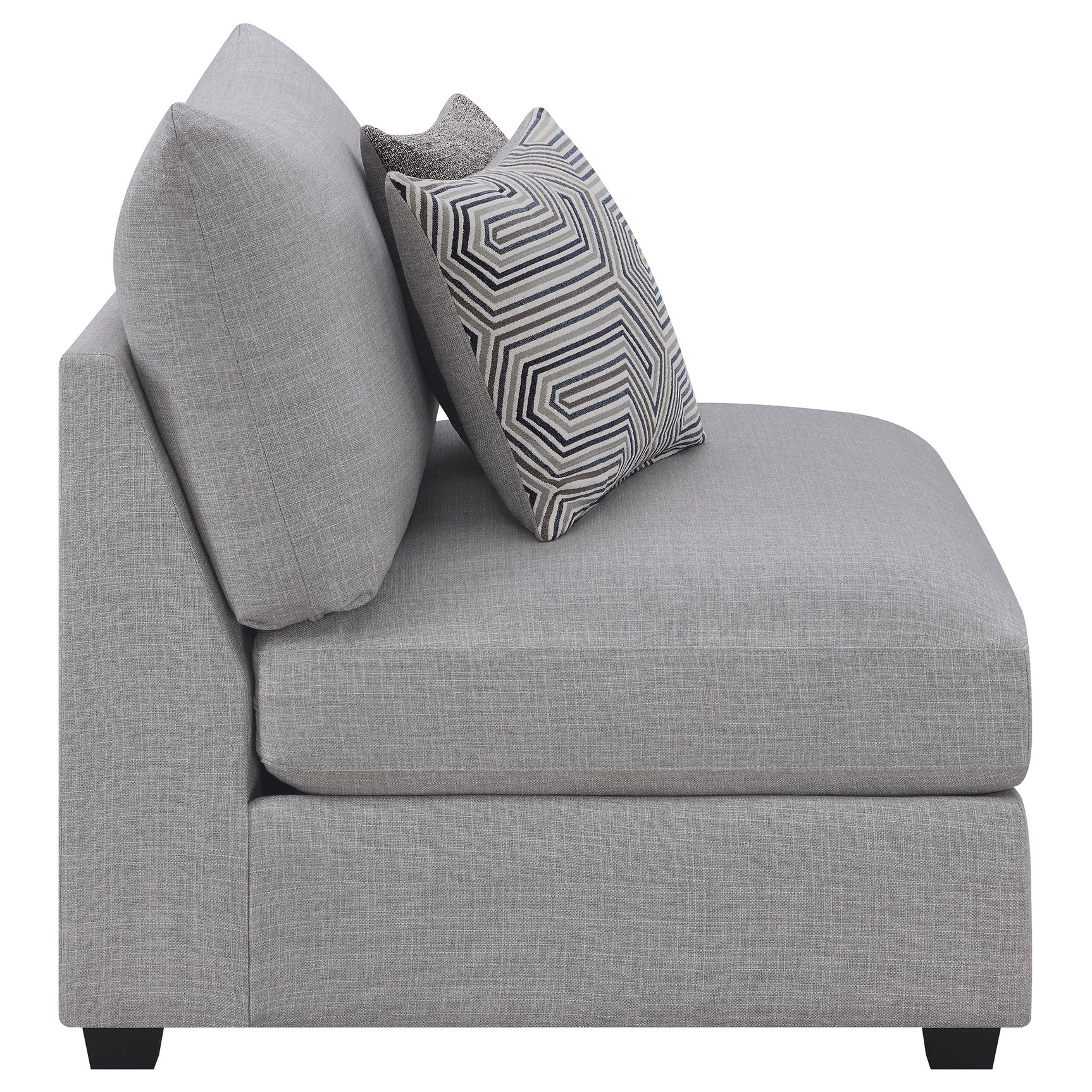 Cambria Upholstered Armless Chair Grey - Tampa Furniture Outlet