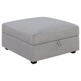 Tampa Furniture Outlet - Coaster - Cambria Square Upholstered Storage Ottoman Grey - 551513