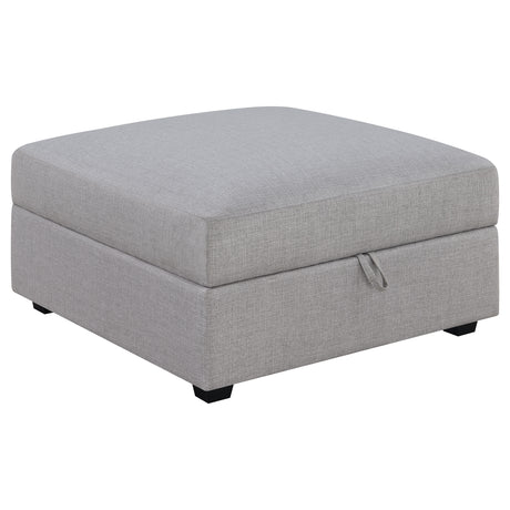 Tampa Furniture Outlet - Coaster - Cambria Square Upholstered Storage Ottoman Grey - 551513